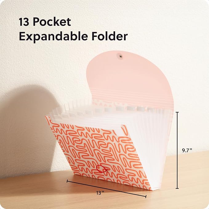 U Brands 13-Pocket Accordion File Organizer, Letter Size, Expandable File - Image 2
