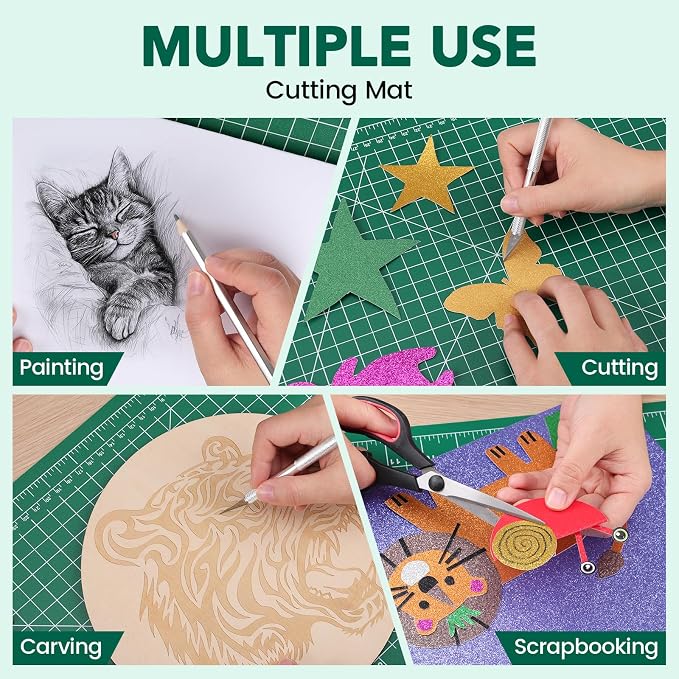 CLOYAN Cutting Mat 12"x18", 1 Pack Double-Sided 5-Ply Self Healing Sewing - Image 6