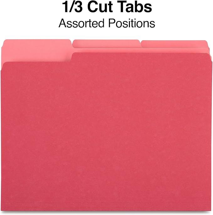 Staples File Folder, Letter Size, 1/3‑Cut Tab, Durable Paper Stock, 200/Carton - Image 4