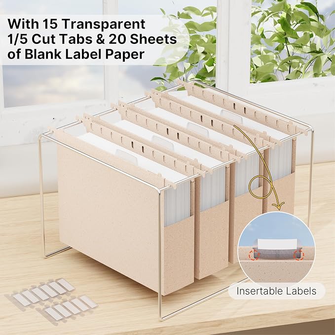 XINGIA Plastic Hanging File Folders Letter Size, Heavy Duty 2" Expansion - Image 5