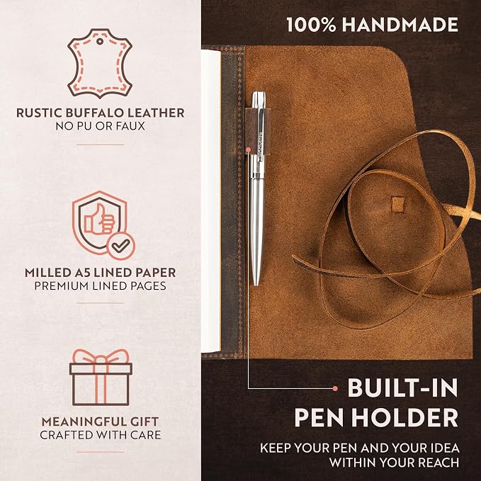 Moonster Leather Journal Refillable Notebook - Image 10