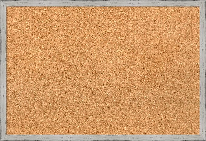 Amanti Art Natural Cork Board for Wall, 17x25 Vision Board with White Frame, Medium Corkboard Office Decor for Home Organization, Cottage Corkboard Pinboard to Display Items for Home Organization in-DeskLoop Office