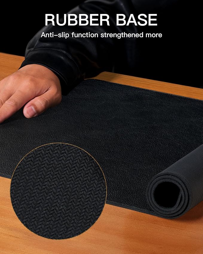 YSAGi Genuine Leather Desk Mat, 35.4"X17" Leather Desk Mat, Office Desk Pad - Image 5