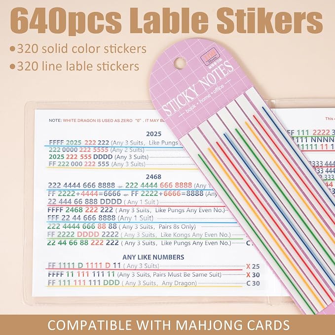 640 Pcs Mahjong Card Line Finder Highlighter Tape, Mahjong Line Highlighter - Image 2
