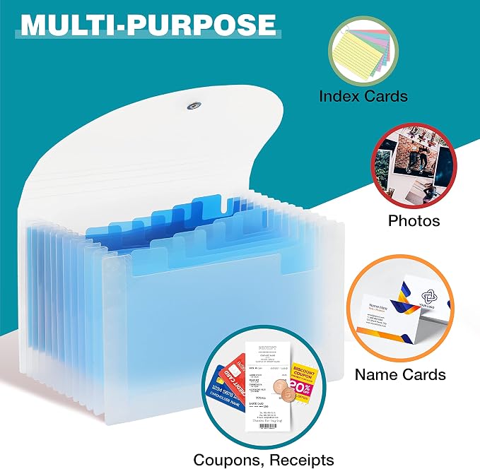 H4D Coupon Receipt Holder, 13 Pocket Accordion File Organizer, 7x4.5 Inches - Image 4