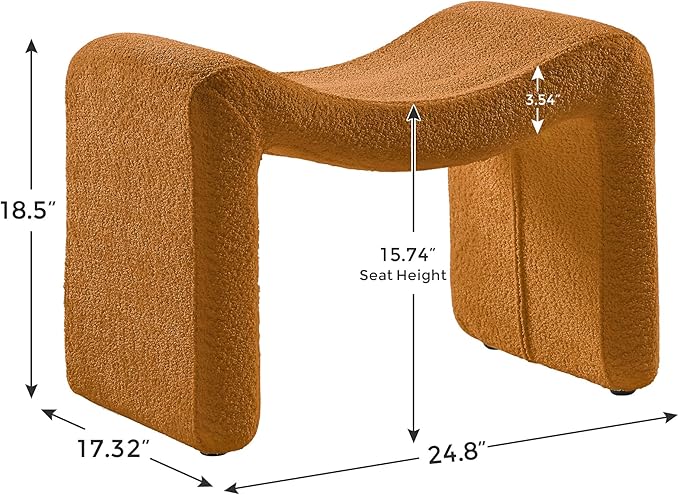 Large Footstool Ottoman, Multi-Functional Modern Foot Stool, Sofa Footrest Extra Seating for Living Room, Entryway, Hallways and Bedrooms, Large, Curry-DeskLoop Office