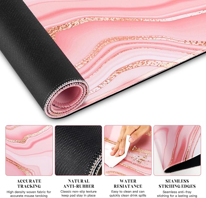 Gimars 4 in 1 Mouse Pad and Keyboard Wrist Rest Set, Large Mouse Pad - Image 5