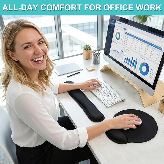 Mouse Pad and Keyboard Wrist Rest- Ergonomic Wrist Rest - Image 2