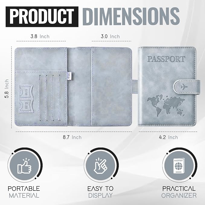 Passport Holder for Travel Essentials, Passport Wallet Cover Case for Travel - Image 2