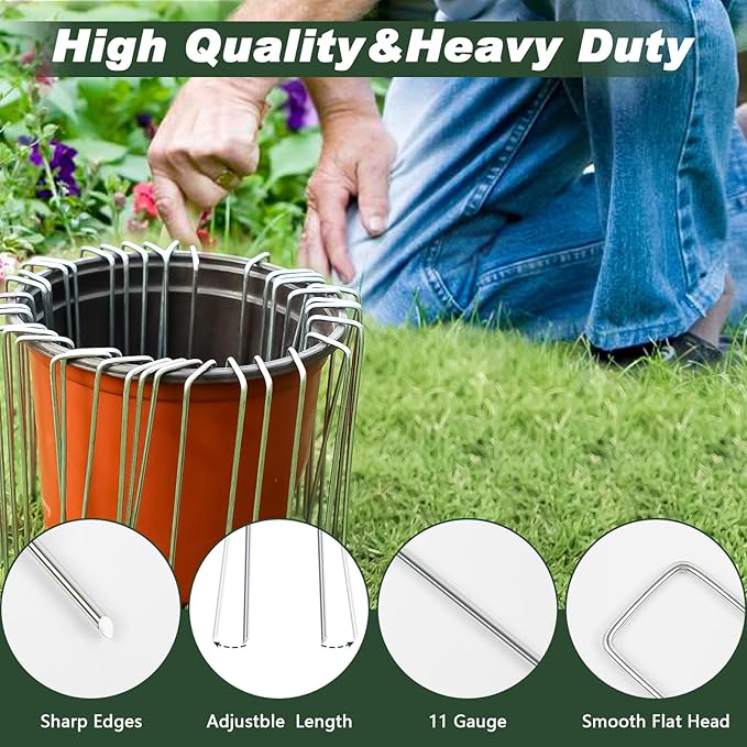 FEED GARDEN 6 Inch 1000 Pack Galvanized Landscape Staples 11 Gauge Anti-Rust - Image 5