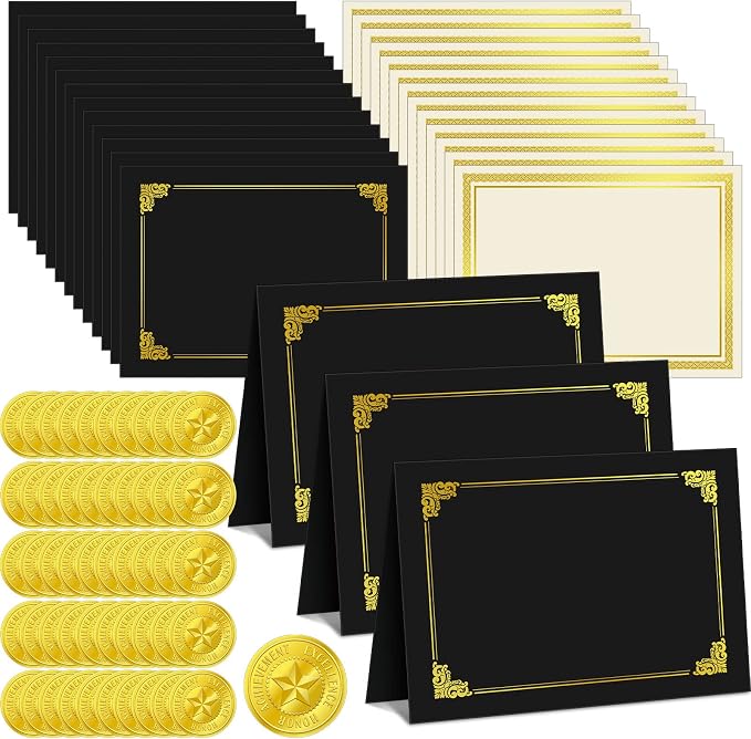 150 Pcs Certificate Kit Include 50 Certificates Holders 50 Certificate Paper 50 by Geyee