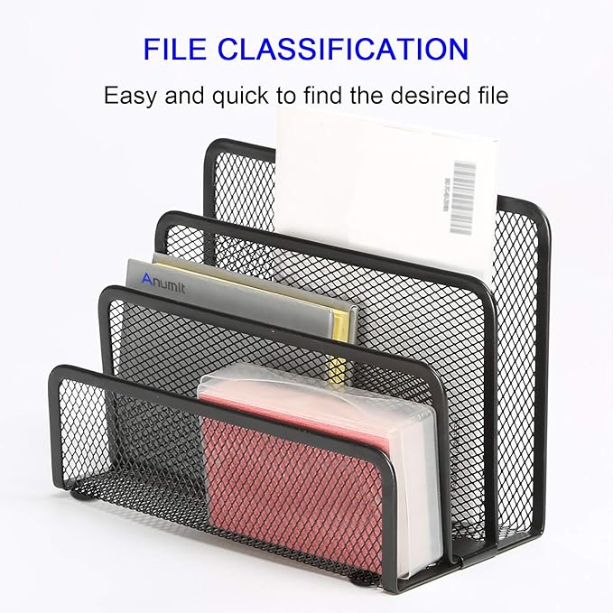 Anumit Desk Mail Organizer, File Holder Letter Sorter - Image 3