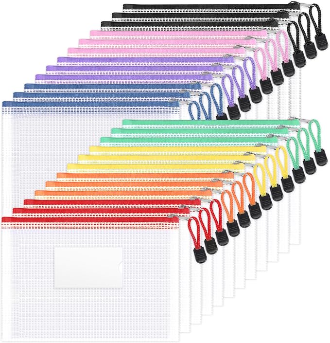 Sooez 24 Pack Mesh Zipper Pouch Bags by Sooez