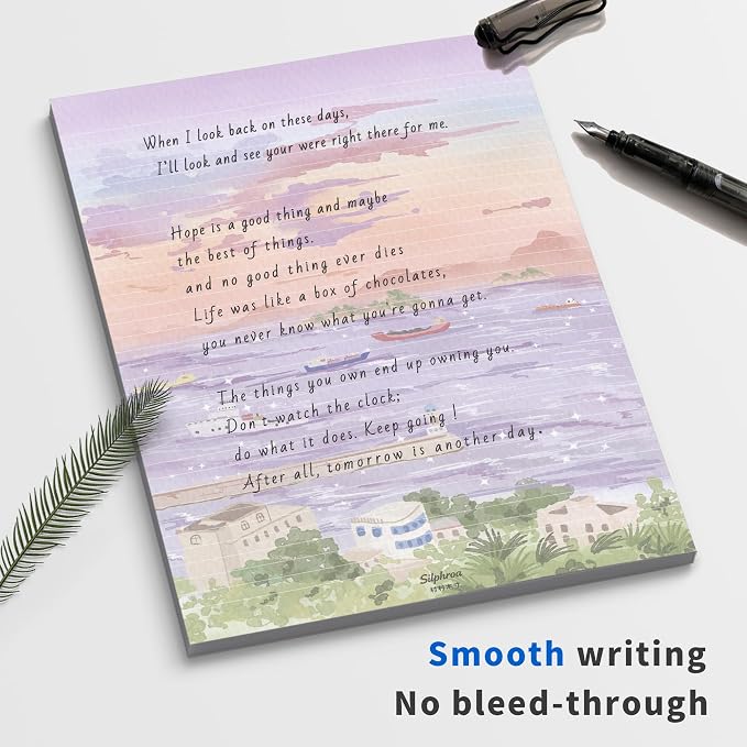 Aesthetic Stationery Notepad, 8.5 x 11 College Ruled Thick Memo Writing Pad | - Image 7