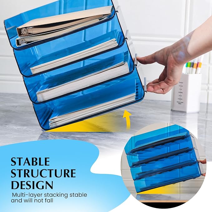 CiWiVOKi 2 Pack Stackable Paper Tray File Organizer - Image 4