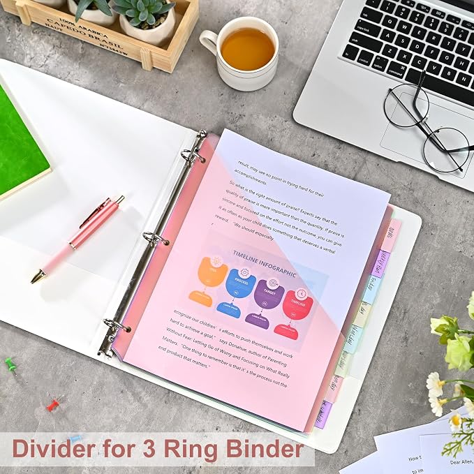 48 Counts 8-Tab Binder Dividers, Index Pockets - Image 7