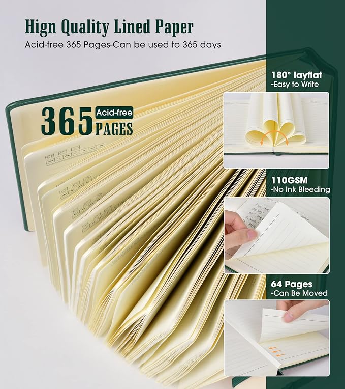 Lined Journal Notebook, 365 Pages B5 Large Journals - Image 3