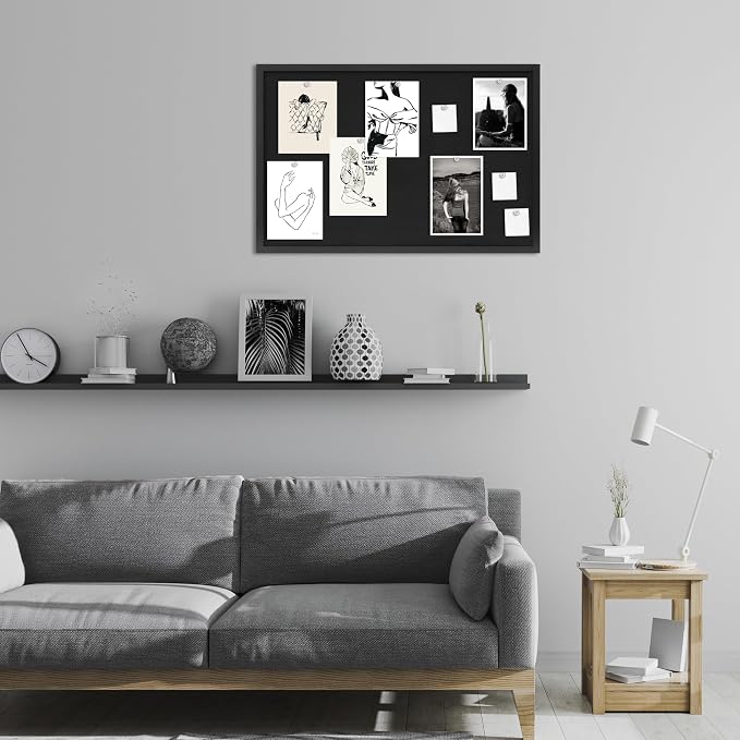 DAHAPYBOO Cork Board with Linen Black, Bulletin Board 23"x17" | Corkboards - Image 6