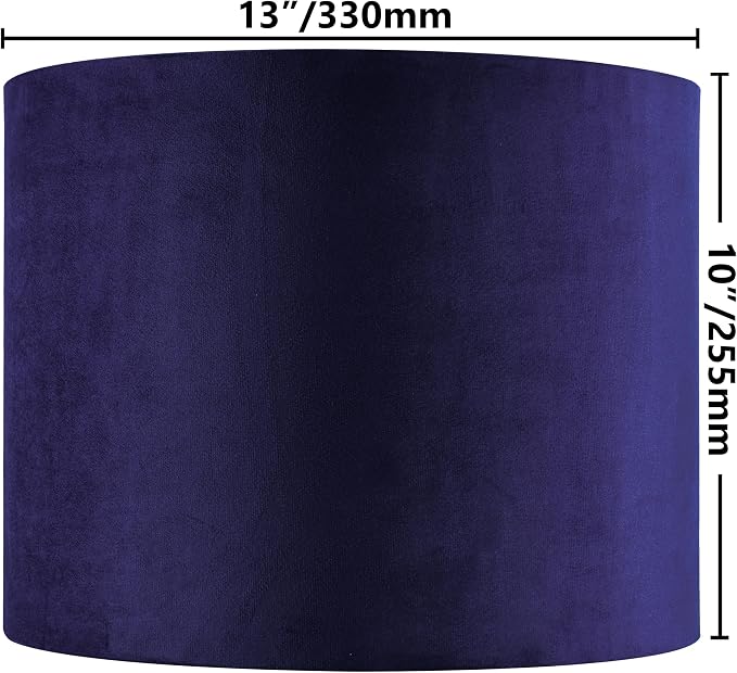 Dark Blue Velvet Drum Lamp Shade Modern Lampshade 13``Top×13``Bottom×10``High - Image 2