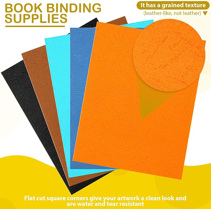 160 Pack Binding Covers and Combs kit 8.5x11 Inches Include 60 Pcs 12 mil Leather Texture Binding Cover 60 Pcs 8 mil Clear PET Presentation Covers 40 Pcs Binding Combs Letter Size(Elegant Color)-DeskLoop Office