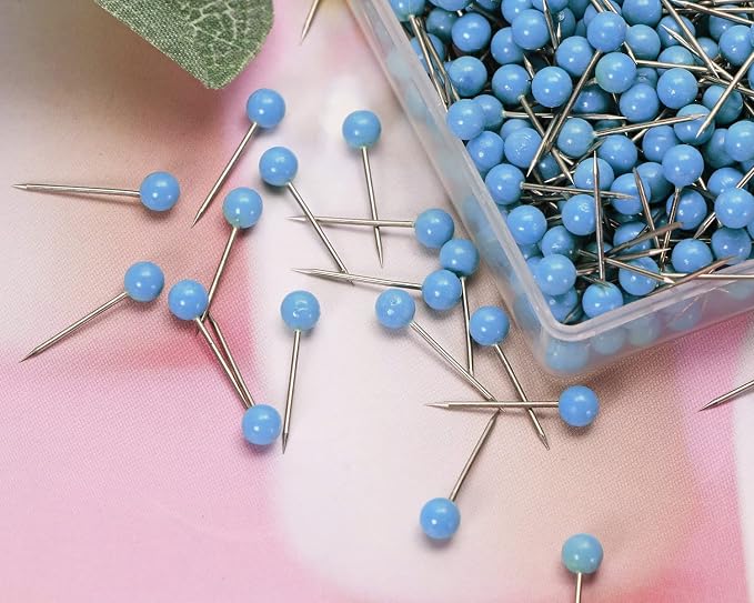 Tupalizy 1/8 Inch Small Round Ball Head Decorative Push Pins Map Thumb Tacks - Image 3