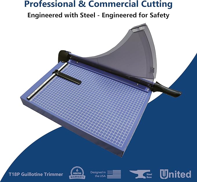 United Office Products T18P Professional Guillotine Paper Trimmer, Sturdy Metal Base, 18" Cut Length, 40 Sheet Capacity, Paper Cutter for Offices, Schools and Crafts-DeskLoop Office