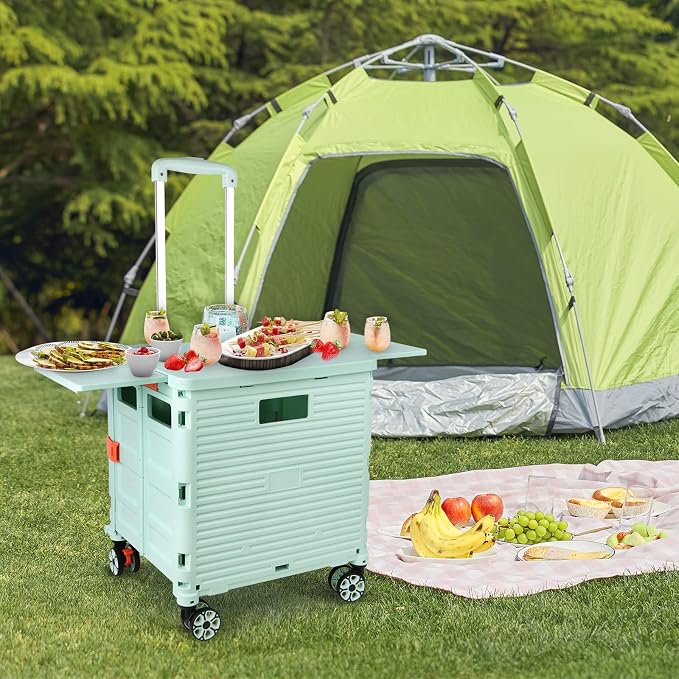 FELICON SELORSS Folding Utility Cart Portable Rolling Crate Handcart-Green | - Image 7