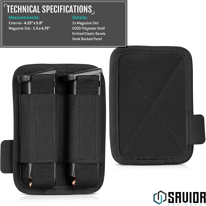 Savior Equipment Tactical Pistol Mag Pouch 9mm .40 45acp Open-Top Single & - Image 6