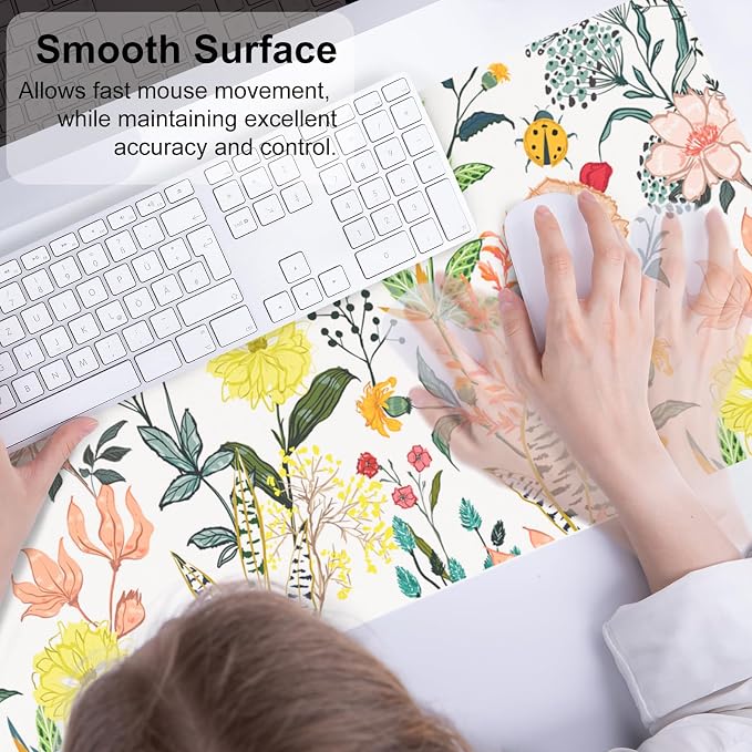 QIYI Floral Large Mouse Pad, Colorful Desk Mat - Image 4