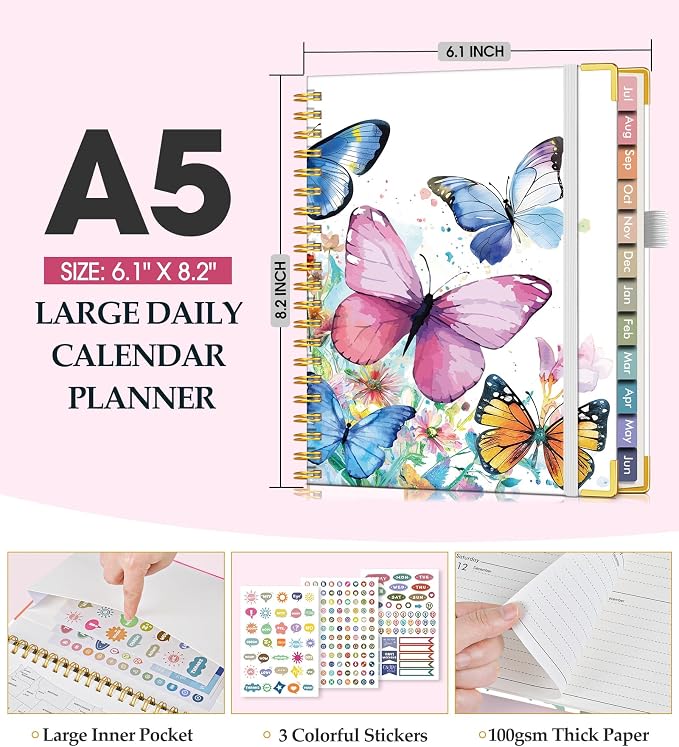 Academic Planner 2026-2027, Hardcover Leather Weekly and Monthly Calendar - Image 5