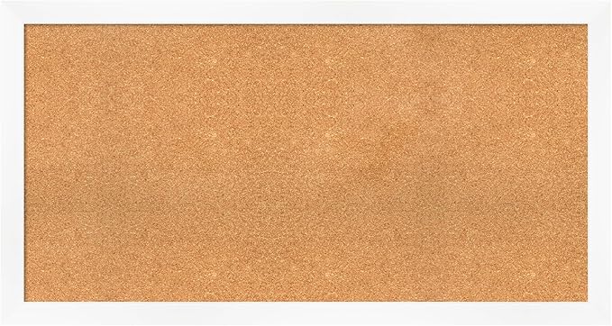 Amanti Art Natural Cork Board for Wall, 27x51 Vision Board with White Frame, Oversize Corkboard Office Decor for Home Organization, Modern Corkboard Pinboard to Display Items for Home Organization in-DeskLoop Office