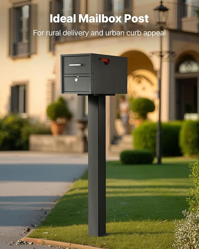 VEVOR Mailbox Post, Steel In-Ground Mounting Mail Box Stand - Image 2