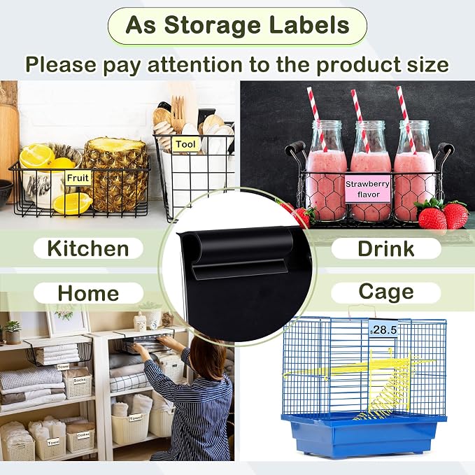 Tatuo 100 Pcs Reusable Plastic Wire Shelf Label Holders, Price Card Sign - Image 3