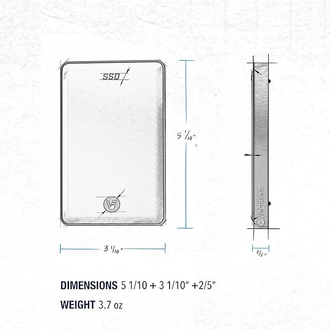 4TB External SSD USB-C Portable Solid State Drive (USB 3.1 Gen 2) | 3D NAND Flash | Rapid-DeskLoop Office