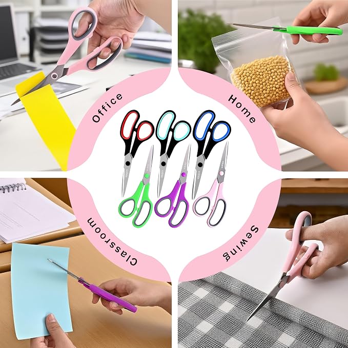 Scissors Set of 6 Pack, High/Middle Student Teacher, Right/Left Handle - Image 5