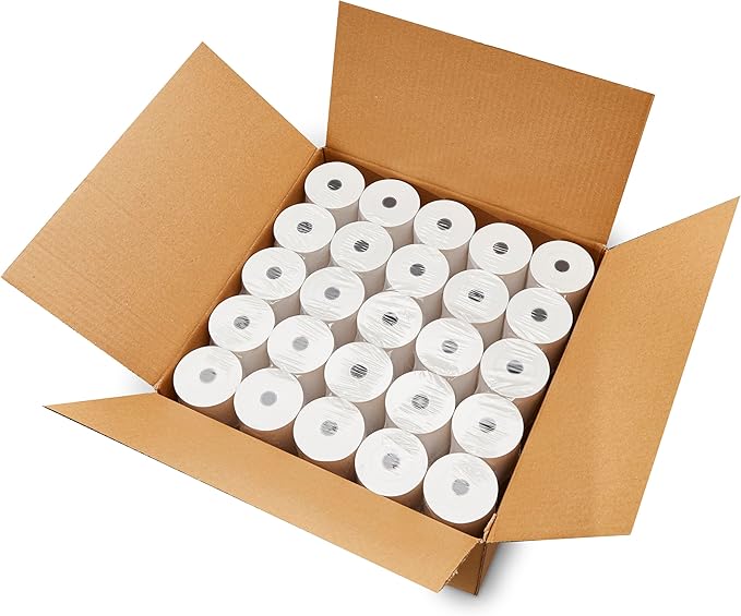 (50) 3 1/8 x 230 Thermal Paper Receipt Rolls 3.125 x 230 ft, POS/Cash Register Paper, TM-T88 T20 T90 Bixolon SRP-350 370, BPA Free, 50 Rolls, 48 GSM-DeskLoop Office
