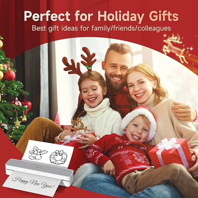 iDPRT Portable-Printer Wireless for Travel, 300DPI Inkless-Thermal-Printers for Home Use, Office, Supports 8.5" x 11"&A4&A5(Cannot Print Color Only Supports Thermal Paper)-DeskLoop Office