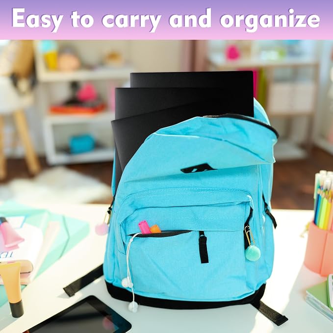 pmybupo 25 Pack Black 2 Pocket Folders, Heavy Duty Plastic Folders - Image 5