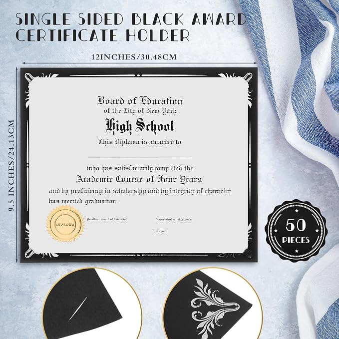 Fainne 50 Pcs Single Sided Certificate Holder Diploma Covers - Image 2