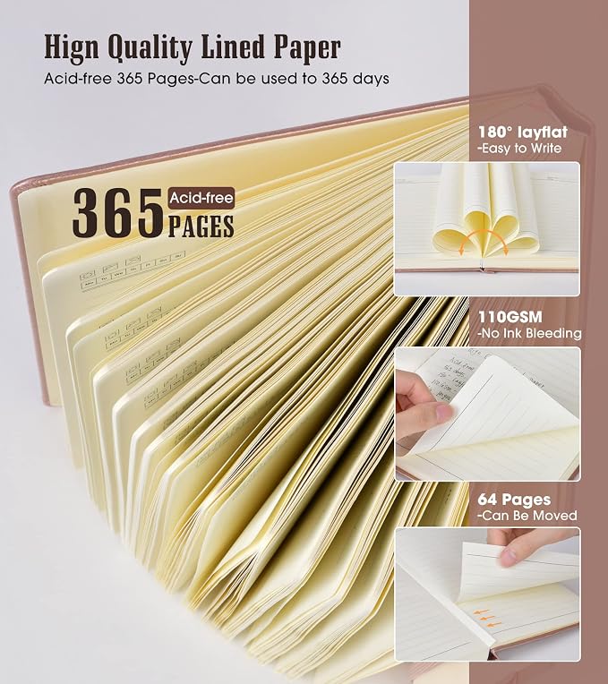 Lined Journal Notebook, 365 Pages A4 Large Journals - Image 3