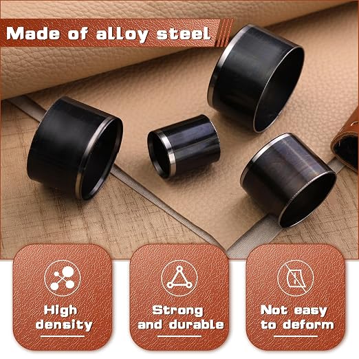 8 Pcs Leather Circle Cutter Tool Set, Leather Punch Tool, High Carbon Steel - Image 3
