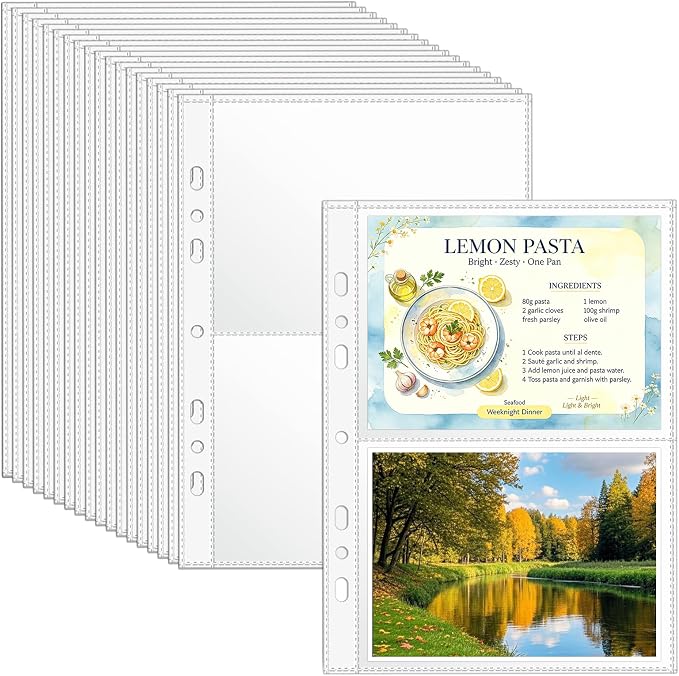 VOKOY 50 Pack Mini Sheet Protectors fit 4"x6"' Cards by VOKOY