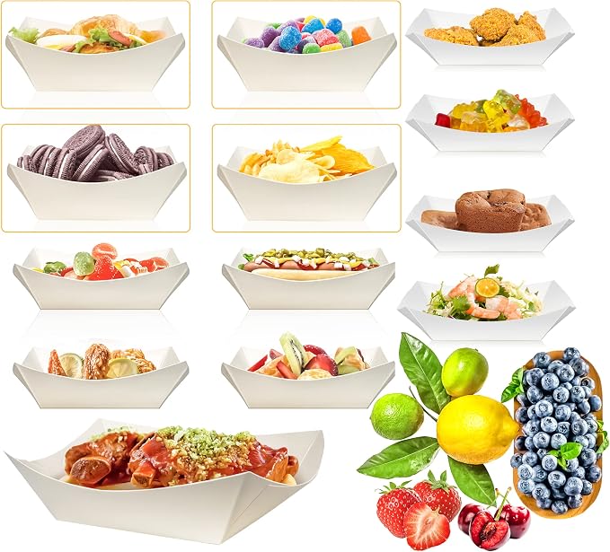 150 Pack 1Lb Paper Food Boat Trays Disposable Paper Boat Plates Containers - Image 4