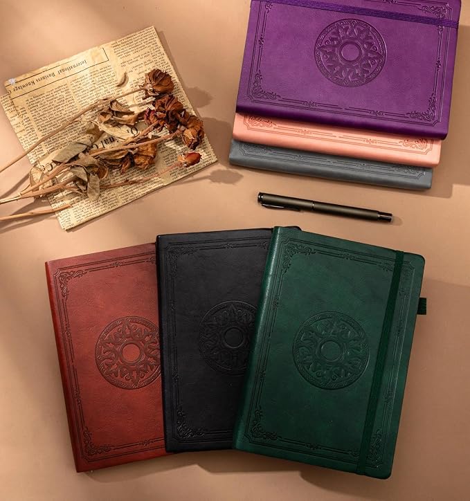 Lined Journal Notebook, A5 Leather Vintage Journals - Image 5