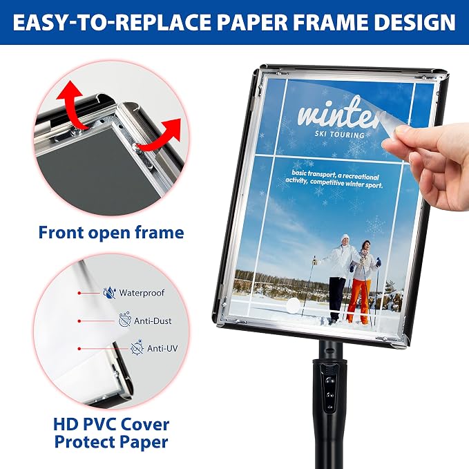 VAIIGO 6Packs 11x17 Inch Adjustable Pedestal Poster Sign Stand, Heavy Duty - Image 4