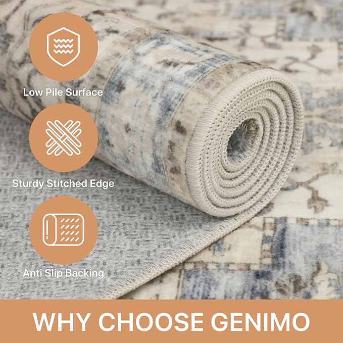GENIMO 2x5 Runner Rugs for Hallway, Machine Washable Non Slip Vintage Rugs - Image 4