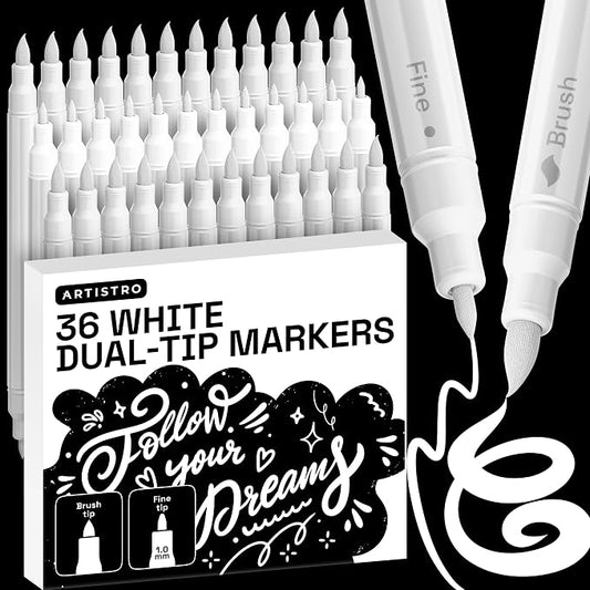 ARTISTRO 36 White Acrylic Paint Markers by ARTISTRO