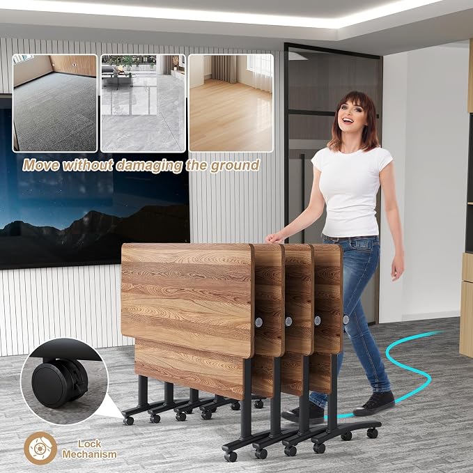 WYMHYZ Conference Table Flip Top Mobile Conference Room Tables, Folding - Image 2