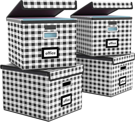 Decorative File Organizer Boxes Office Document Storage by Huolewa