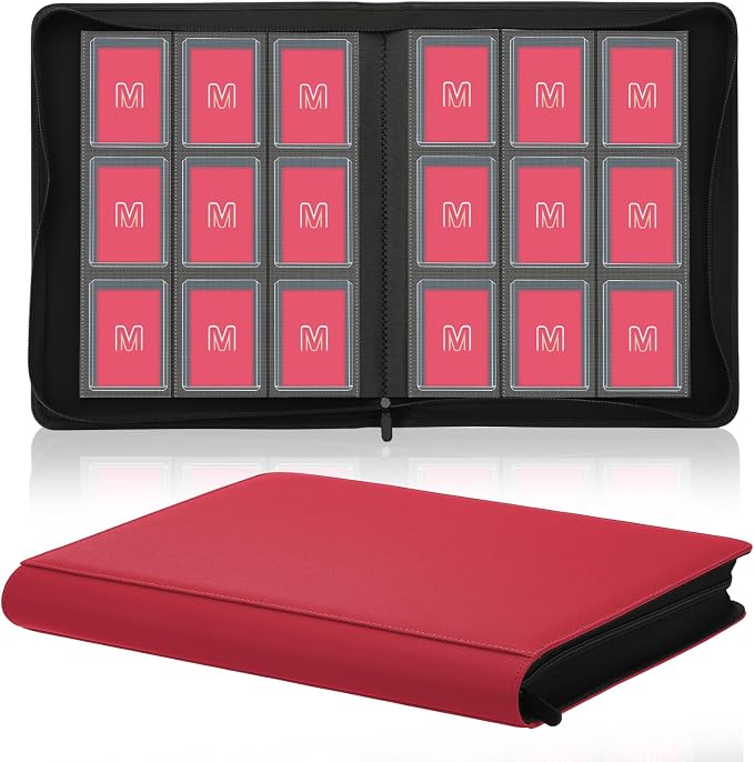 Toploader Binder, Trading Card Binder Storage Hold up 288 Cards 9-Pocket Top by MOSLA